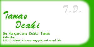 tamas deaki business card