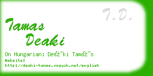 tamas deaki business card